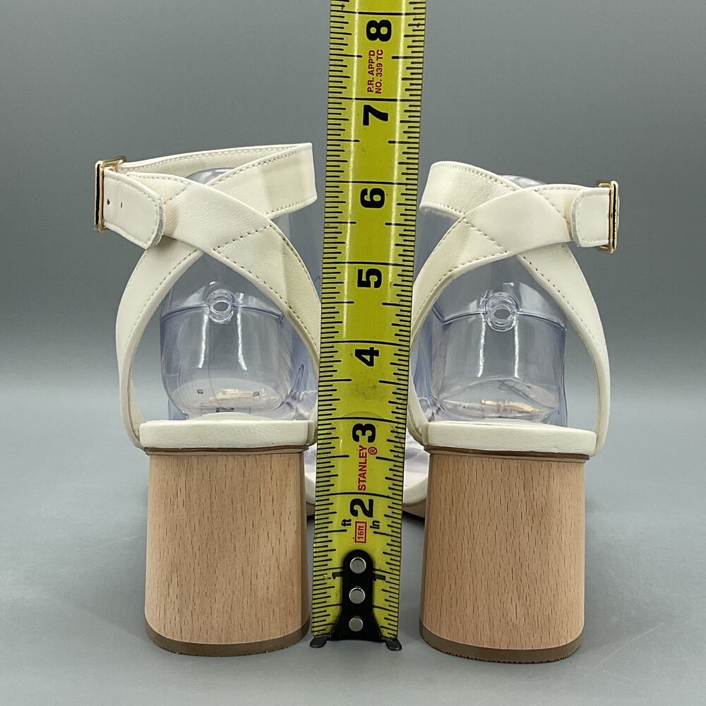 New Steve Madden Women’s Mindi Block Heel City Sandals White Size 9 - Picture 4 of 11